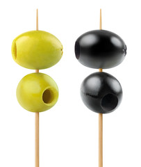 Fototapete - Isolated olives on skewers