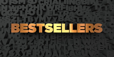 Poster - Bestsellers - Gold text on black background - 3D rendered royalty free stock picture. This image can be used for an online website banner ad or a print postcard.