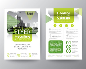 Wall Mural - Green Brochure cover Flyer Poster design Layout template