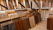 Sample parquet boards in hardware store