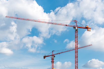 tower crain construction building in blue sky