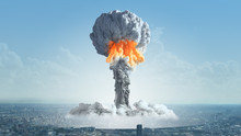 The Explosion Of A Nuclear Bomb In The City.