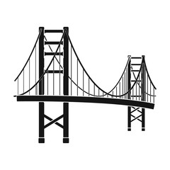 Wall Mural - Golden Gate Bridge icon in black style isolated on white background. USA country symbol stock vector illustration.