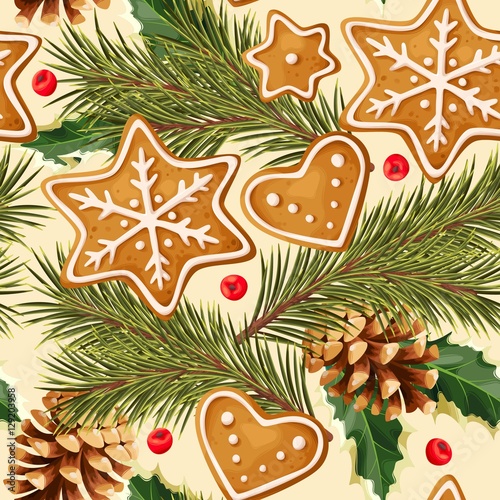 Stoffe zum Nähen Nahtlose Weihnachten Ingwer