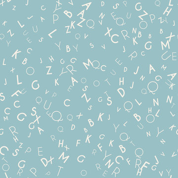 Random letters seamless pattern