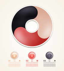 Wall Mural - Vector circle infographic. Template for diagram, graph, presentation and chart. Business concept with three options, parts, steps or processes. Abstract background.