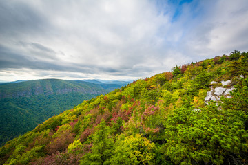 Early autumn view of the Blue Ridge Mountains from Hawksbill Mou