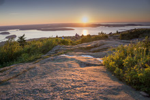 Sunrise At Cadillac Mountain In Acadia National Park Maine