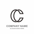Monogram Letter C Simple Geometric Outline Double Circle Strips Business Company Stock Vector Logo Design Template 