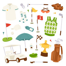 Vector Set Of Golf Icons