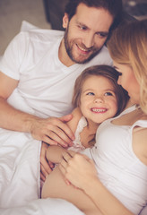 Wall Mural - Happy family waiting for baby