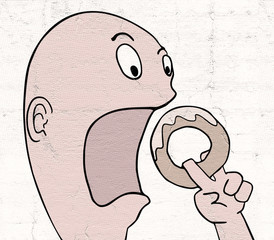 funny eating illustration