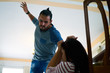 © Diego Cervo - Man Fighting With Scared Woman At Home Hitting Wife