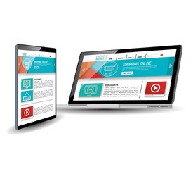 Website template in electronic devices vector illustration design