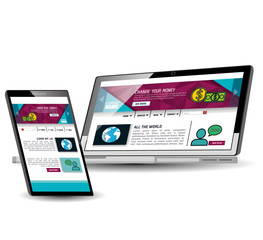 Website template in electronic devices vector illustration design