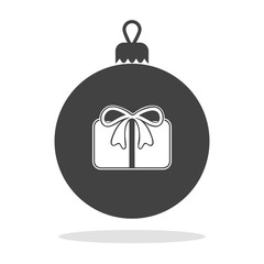 Christmas balls icon with gift