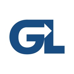 GL logo vector. arrow logo. 