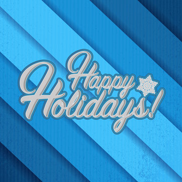 Happy holidays sign blue background