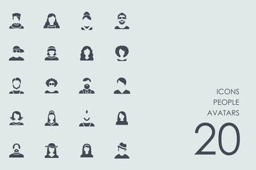 Poster - Set of people avatars icons