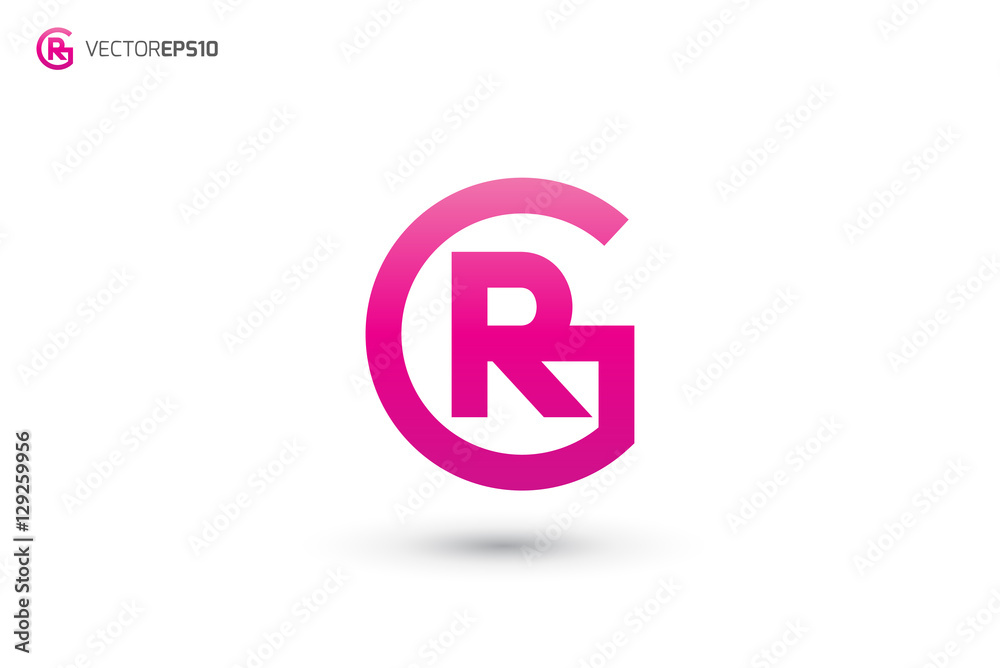 GR Logo or RG Logo - obrazy, fototapety, plakaty 