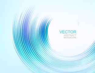 Wall Mural - Vector background. Abstract blue swirl, isolated on white.