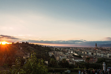 sunset view of Florence from Piazzale Michelangelo