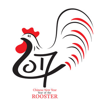 Year of Rooster, Chinese New Year, 2017, Holiday, Greeting and Celebration