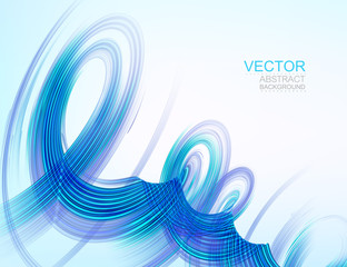 Wall Mural - Vector background. Abstract blue swirl, isolated