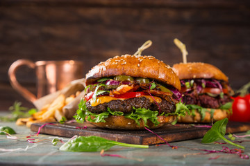 Wall Mural - Close-up of home made burgers