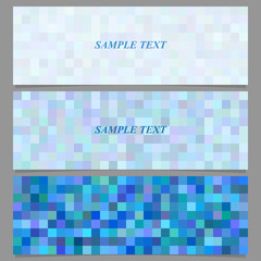Poster - Blue square mosaic pattern banner background set