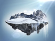 © chinheng - Amazing winter island with grove floating in the air with water
