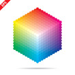 Vector color palette. 331 different colors in small hexagons.