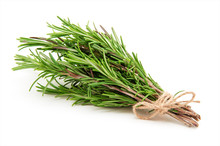 Rosemary Bound On A White Background