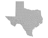 Fototapeta Nowy Jork - Karte von Texas