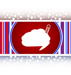 Poster - cloud button with clip, web icon