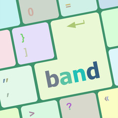 Poster - band word on computer pc keyboard key