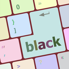 Poster - black enter button on computer pc keyboard key