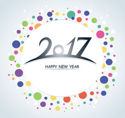 Wall Mural - Colorful Happy New Year 2017 text design vector 