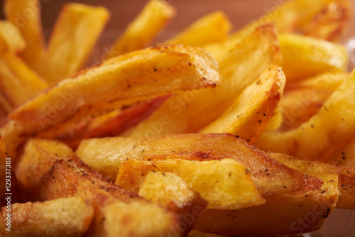 Fotografía fried French fries close up