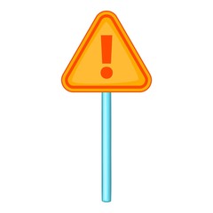 Poster - Hazard warning attention sign with exclamation mark icon. Cartoon illustration of warning attention sign vector icon for web design