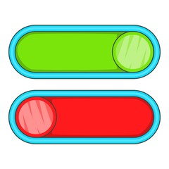 Poster - Green and red buttons icon. Cartoon illustration of green and red buttons vector icon for web