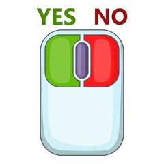Poster - Computer mouse with red and green buttons icon. Cartoon illustration of computer mouse with red and green buttons vector icon for web