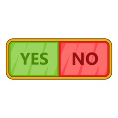 Poster - Yes and now sign icon. Cartoon illustration of yes and now sign vector icon for web