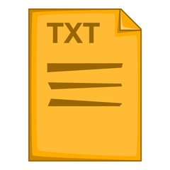 Poster - TXT file icon. Cartoon illustration of TXT file vector icon for web