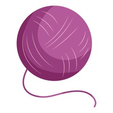 Purple Yarn Ball Icon. Cartoon Illustration Of Purple Yarn Ball Vector Icon For Web