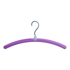 Sticker - Purple coat hanger icon. Cartoon illustration of purple coat hanger vector icon for web