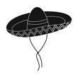 Mexican sombrero icon in black style isolated on white background. Mexico country symbol stock vector illustration.