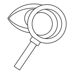 Poster - Magnifying glass and eye icon. Outline illustration of magnifying glass and eye vector icon for web