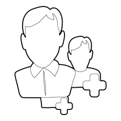 Poster - Add users icon. Isometric 3d illustration of vector icon for web