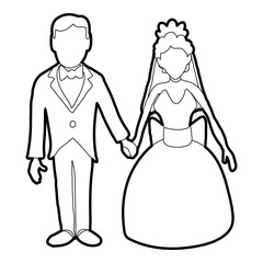 Wall Mural - Wedding icon. Outline illustration of wedding vector icon for web